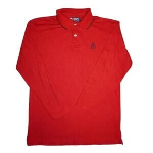 Vintage Chaps Ralph Lauren Polo Shirt Men's Medium Red Crest Logo Classic Fit